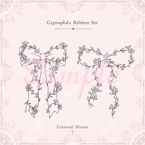 tattoo texture【Gypsophila Ribbon Set】