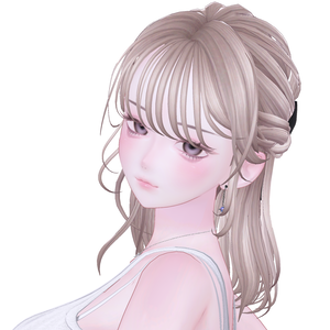 ハーフアップヘア HalfupHair【3アバター対応/VRC Hair】
