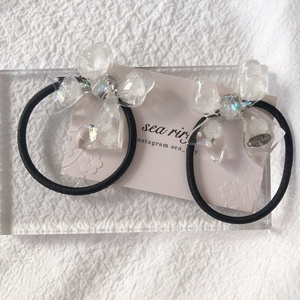 no.61 限定セット 紫陽花とパールのリボンヘアゴム アジサイ パール ribbon レジンヘアゴム ハンドメイド