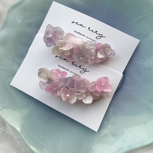 no.192  限定セット  パステルライラックmixの紫陽花ヘアクリップ  本物のお花  アジサイ  ヘアクリップ  着物  浴衣  髪飾り
