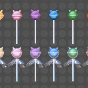 【無料】ねこみみロリポップ 6色セット【VRC想定】
