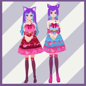 [Free / Vroid ] Magical girl bonbon Dress texture |  outfit