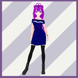 [ Free / Vroid ] Model 3D + Dress  outfit