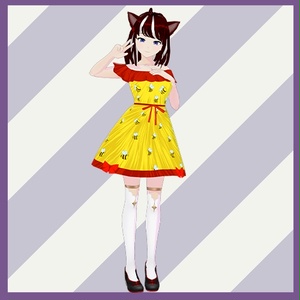 [ Free / Vroid ] Model 3D + Dress
