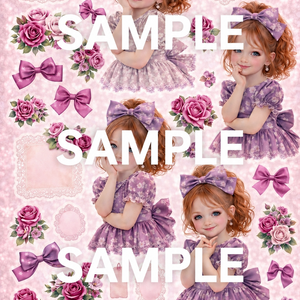 Lavender Rose Girl｜A4コラージュ素材