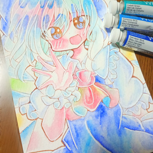 Cirno watercolor original artwork
