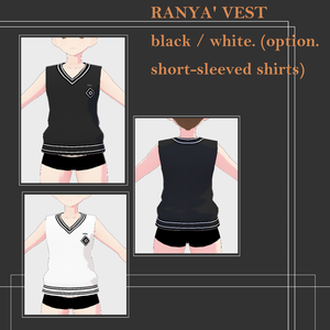 [custom items for Vroid studio] Ranya' vest(top) 制服ベスト [3D]