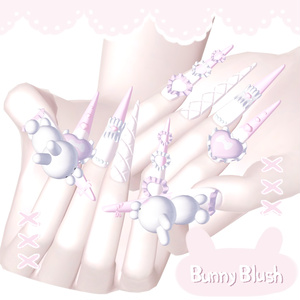 20アバター対応🐰033. Bunny Blush Long Nail -うさぎのほっぺ-【MA対応】