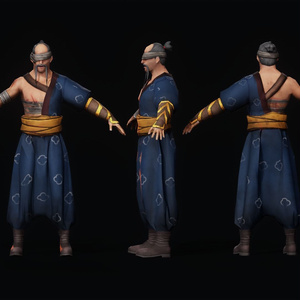 Oyagi Japanese Warrior character Game Ready