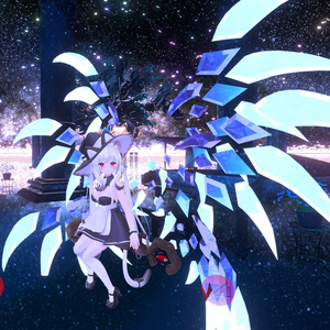 VRC想定　宝石の翼ver1.2（テクスチャ21枚）（掴むことは出来ませんが、触ると揺れます。）　#white72
