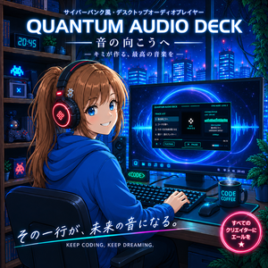 QUANTUM AUDIO DECK - サイバーパンク風・デスクトップオーディオプレイヤー