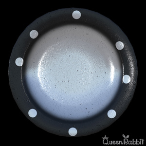 I037_Black and white polka dot soup plate 20cm
