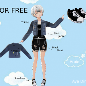 [Vroid] Jean Jacket and Black Short