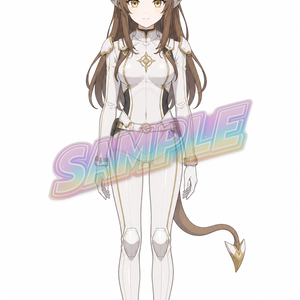 キャラクター立ち絵三面図+PSDデータ＜No.000008：白金の装束に金眼の、神殿を歩くような静かな獣耳キャラクター＞　[Free for a limited time] Character Stand-Up Illustrations (Three-View) + PSD Files