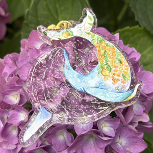 Flower Whale Acrylic Keychain - Summer
