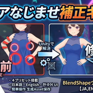 ウェアなじませ補正キット - 体型変更後の服はみ出しをUnityで整えるBlendShapeツール【VRChat】【JA,EN,KO】