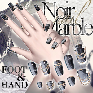 Noir marbleMA23アバター対応hand＆footネイル