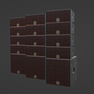 Stage Speaker Set - Game Ready - Low Poly