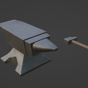 Anvil & Hammer - Low Poly - Game Ready