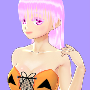 【VRoid／無料】リボンのベアワンピース（ハロウィン＆パープル）セット