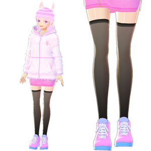 【VRoid／無料】ニーソックス