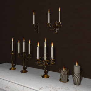 ＜Mantelpiece set Series＞アンティーク調キャンドルセット 2色✕7セット ※光る炎付（共通おまけ有） 缩略图 7