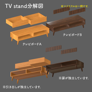 ＜One-Room＞カスタムOK！マテリアル自由！ワンルームに ありそうな家具 その2（Blender/FBXデータ付あり） 缩略图 4