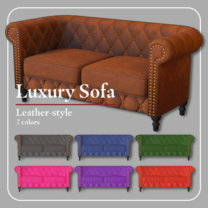 ラグジュアリーソファ（レザー調/7色）Luxury Sofa (Leather-style/7 colors)