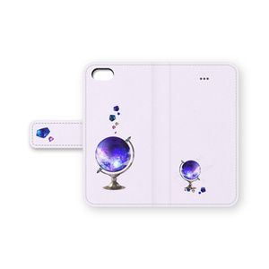 手帳型iPhoneケース　宝石と地球儀