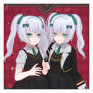 【限定1点】【3D model adopt & copyright transfer】魔法学園の双子姉妹 3Dモデル【販売終了】