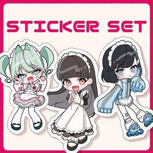 メイドちゃんダイステッカー3種セット