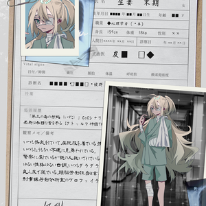 【TRPG・創作向け】病院カルテ風ディスプレイテンプレート｜PSD編集可｜PNG｜商用可