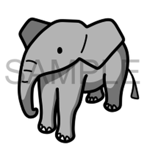 SNS用アイコン_動物_象（画像素材としても利用可能）