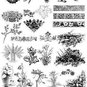 中世風素材「植物、花」150種類まとめ
