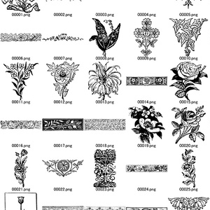 中世風素材「植物、花」150種類まとめ