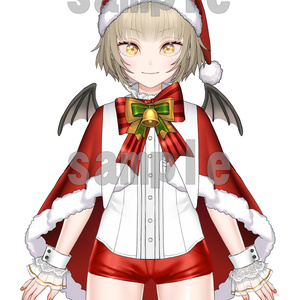 【クリスマス】帽子＆ケープ2種類セット+リボン【live2d素材】