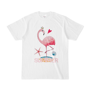 【Tシャツ】フラミンゴの夏