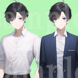 青目男子立ち絵