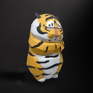 怒った太った虎のペーパークラフト | Angry Fat Tiger Papercraft