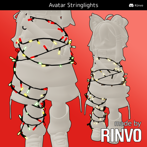 Avatar Stringlights / Christmas lights (VRChat Avatar asset rigged for Mamehinata, GodMagician, Rusk, PandaV2, Runa, Luna, Rindo, Celestia, VRBase Egirl, Fantasy, Anime, ZinFit)