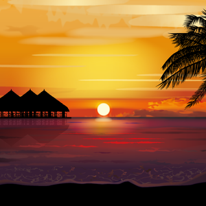 南の島の夕暮れ