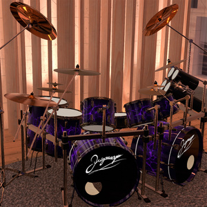 シンバルが揺れるドラムセット Drum set - ツーバス多点セット（VRChat想定）