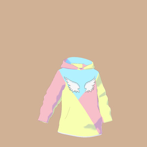 3 tone winged hoodie