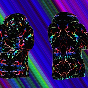 Black rainbow lightning hoodie