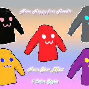 Neon Happy Face Hoodies 