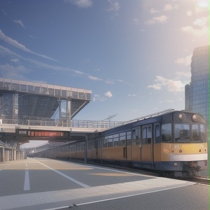 無料背景素材　駅と電車