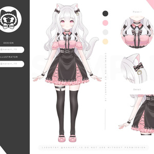[1 item limit] LIVE2d Vtuber Model - Catgirl Mimi
