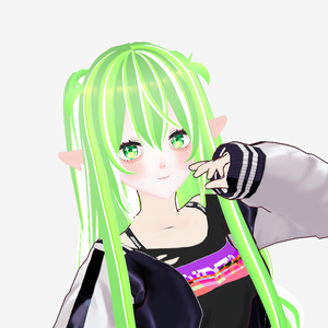Vroid Neon green hair texture // ネオングリーンの髪の質感。