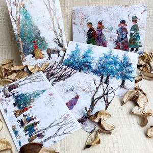 【クリスマス】【ポストカード5枚】冬の絵本のポストカードセット