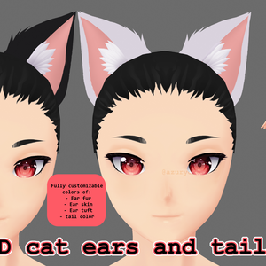 【Vroid】Cat ears and tail / 猫の耳と尻尾 [ Updated!]